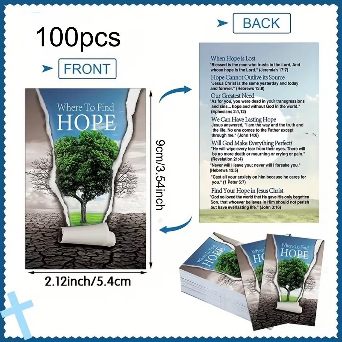 100 Gospel Tracts, Salvation Cards, Pocket-Sized Prayer Postcards, Christian Inspirational Bible Verses, Christian Gift Bookmarks，The Perfect Choice for Religious Festivals，Ideal for Parents and Friends。