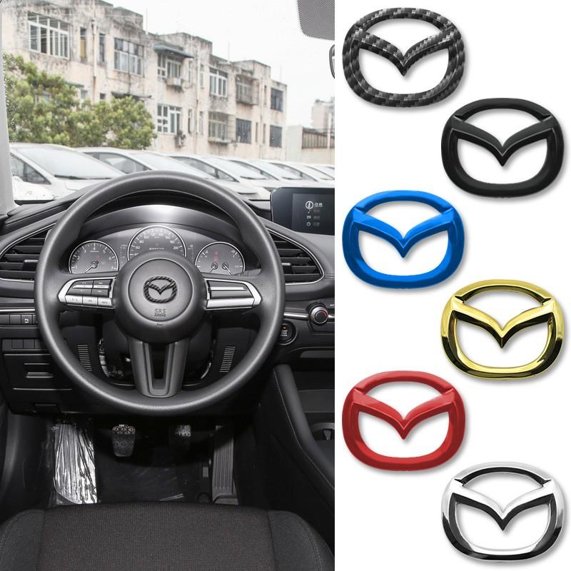 1PCS Car Steering Wheel Center Emblem Cover Sticker Decoration Accessories For Mazda 2 3 6 5 Demio CX3 CX4 CX5 CX-4 CX-5 CX7 CX30 MX3 MX5 MS Speed Axela Atenza