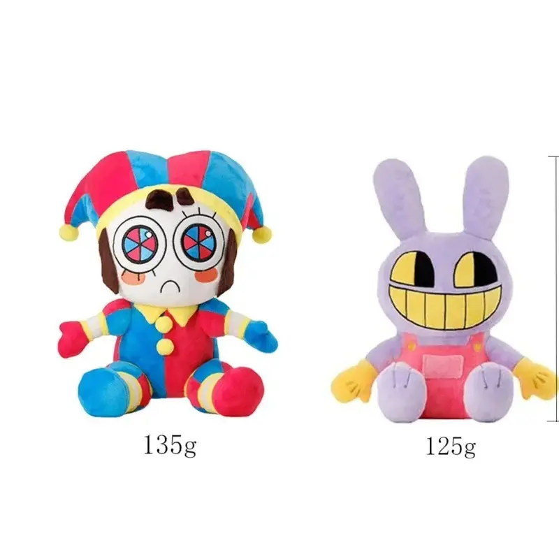 Pomni & Jax Plush Dolls from The Amazing Digital Circus - Cute Clown & Rabbit Stuffed Toys for Fans, Birthday Gift & Room Decor