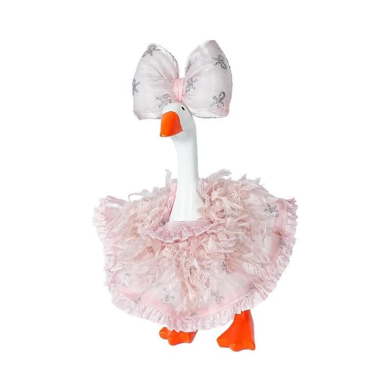 Princess Goose Set with Star Bow and Feather Tutu, Perfect for 7-Inch Gooses, Includes No Statue, Ideal for Decorative Use