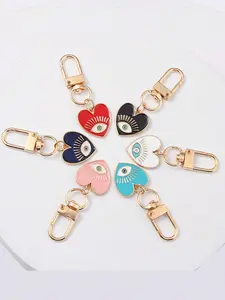 Evil Eye Heart Keychain, Stylish Keychain, Lucky Metal Keyring, Bag Pendant, Bag Charms, Keychain For Bags, Good Luck Amulet for Wallet & Backpack, Unique Christmas & Couple Gift