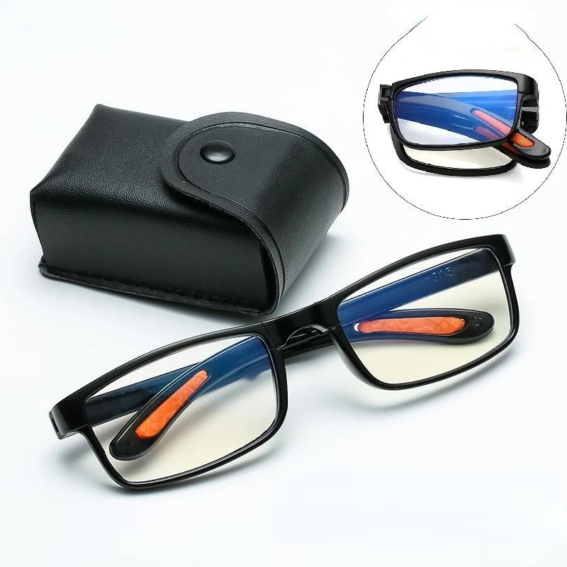 2026 New Arrival Unisex Reading Glasses, Foldable Anti-Blue Light Eyeglasses with Pocket Case, Outdoor Sports Travel, TikTokShop Holiday Deal