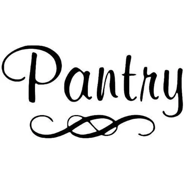 Modern Removable Vinyl Pantry Sticker - 9x4.5 in, Door Cabinet Cupboard Glass Label Organizer for Kitchen Decor