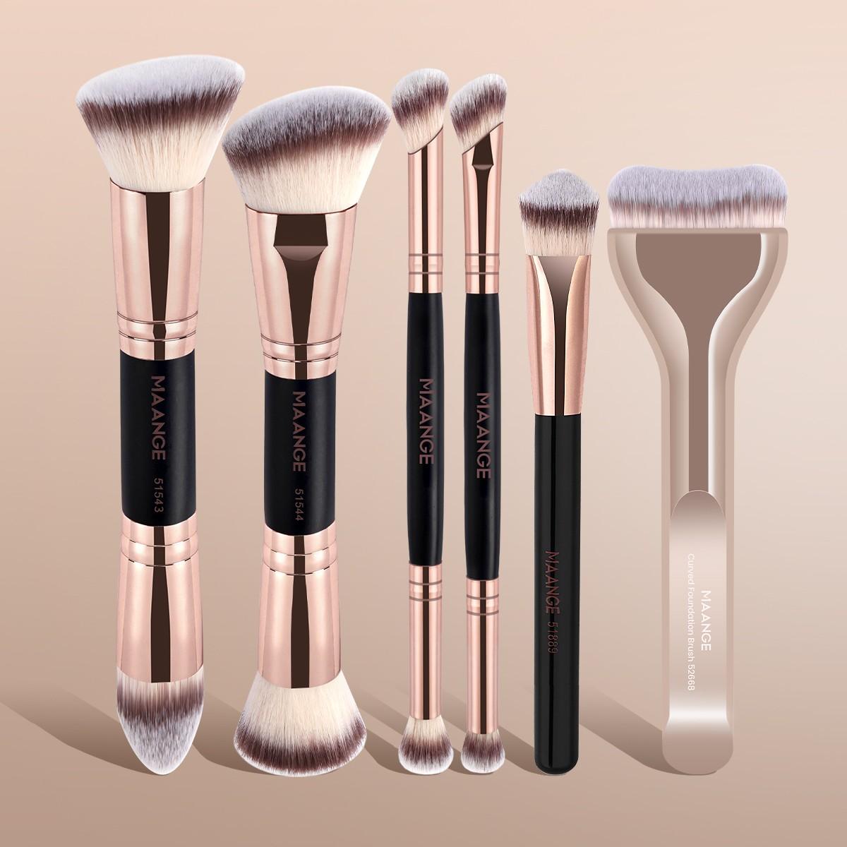 Maange 6-Piece Makeup Brush Set, Includes Foundation Brush, Concealer Brush, Blush Brush, Essential Makeup Tools, Perfect for Daily Use