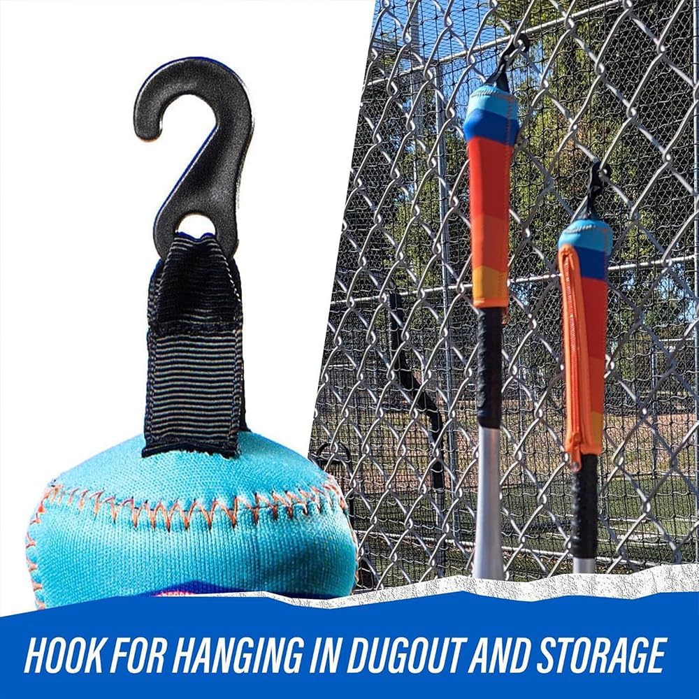 Baseball Bat Handle Cover, Baseball & Softball Handle Cover Cushy Zippered Sleeve for Grip Replacement, Bat Grip Wrap, Vehicle Protector