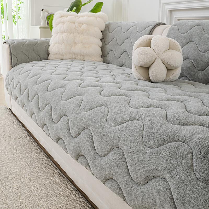 1pc Fluffy Couch Cushion, Pet-Friendly for All Seasons, Full Armrest Cover for Home Protection, Slip-Resistant and Machine Washable, Suitable for Single, Double, Triple, and Other Combination Sofas