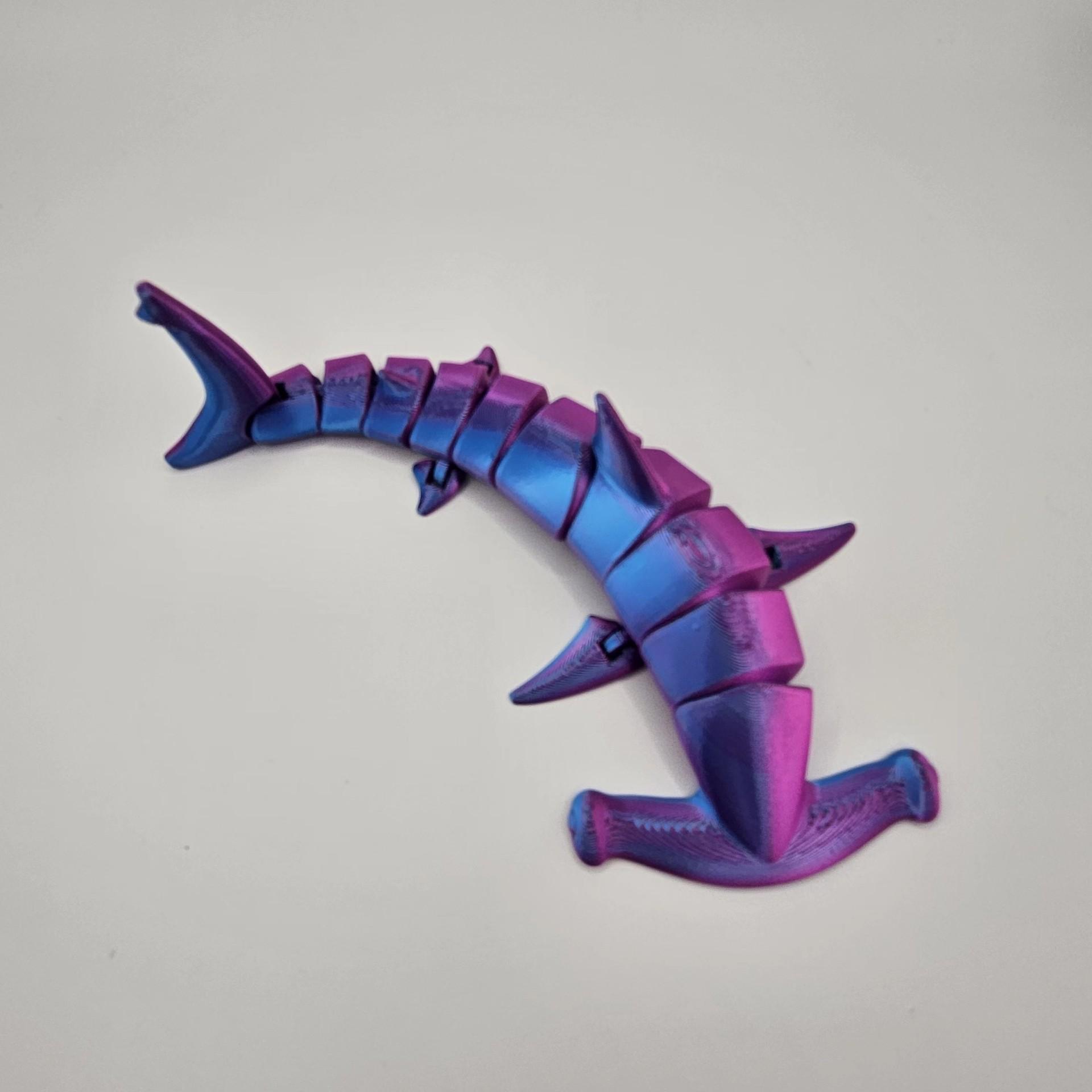 Hammerhead shark 3D printed joint activity ornament toy, movable whale, marine animal doll assembly Stress Relief Glutinous Rice Cake Vibrant Tool