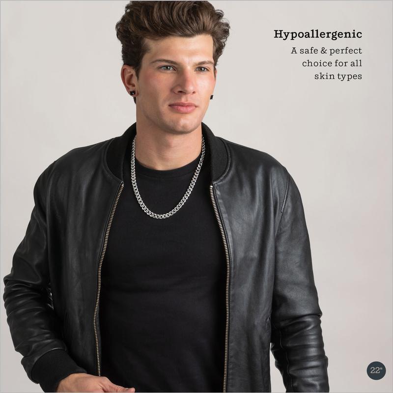 Curb Link Chain Necklace for Men Women in 925   6mm 8mm Sterling Silver Springtok