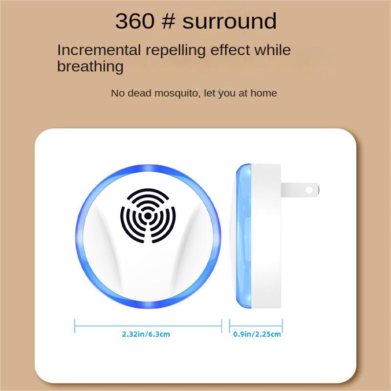 6 Pack Insect Repellent, Intelligent Frequency Conversion, 360-Degree Mosquito Repellent,  Night Light Function, Wide Application Range, Repel Mosquitoes, Mice and Cockroaches