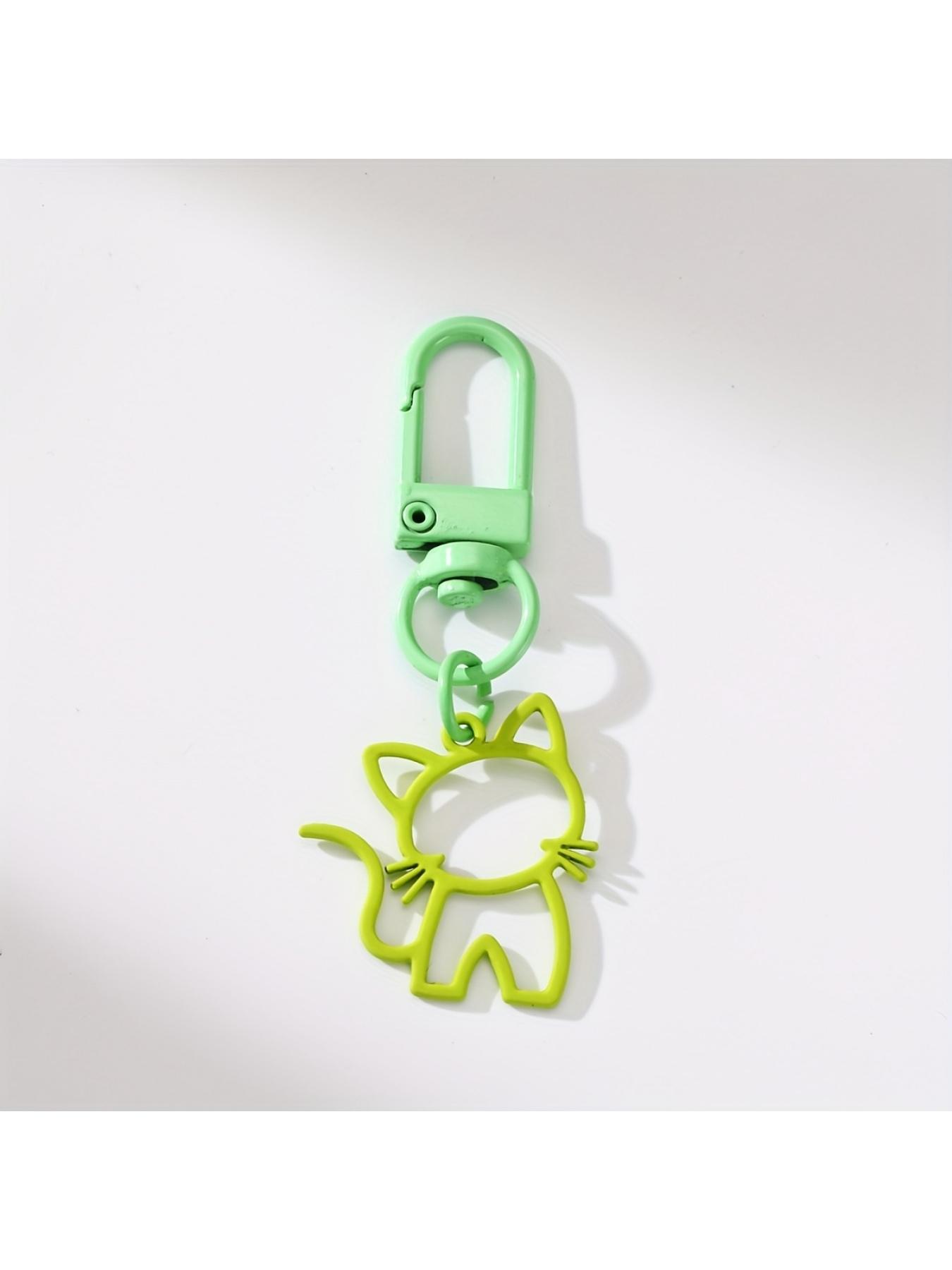 1pc Cute Cat Keychain with Hollow Design - Alloy Car Key & Backpack Charm, Colorful Cat Keyring for Valentine's Day Gift, Men's Fashion Accessory, Playful Key Holder | Quality Metal Ring Attachment, Cute Keychain