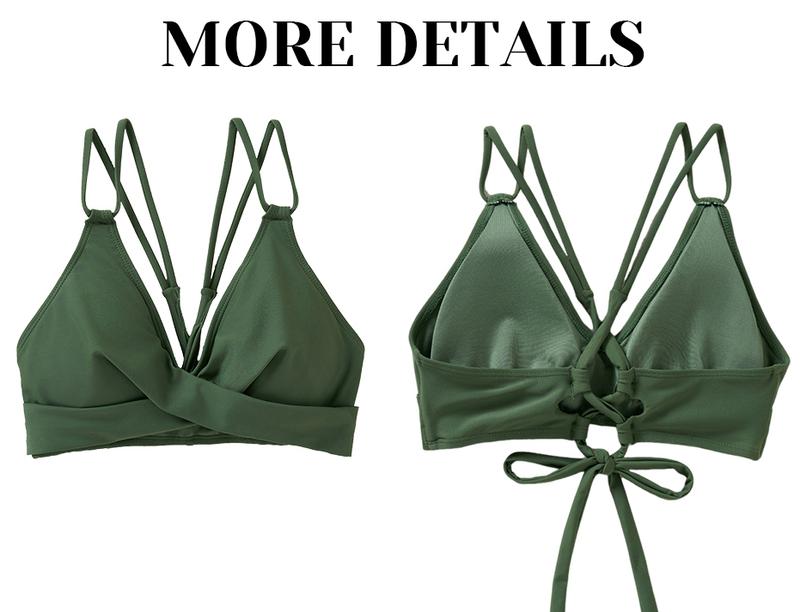 Holipick Women's Twist Front Bikini Top - Push Up Bathing Suit Top Padded Swimsuit Top