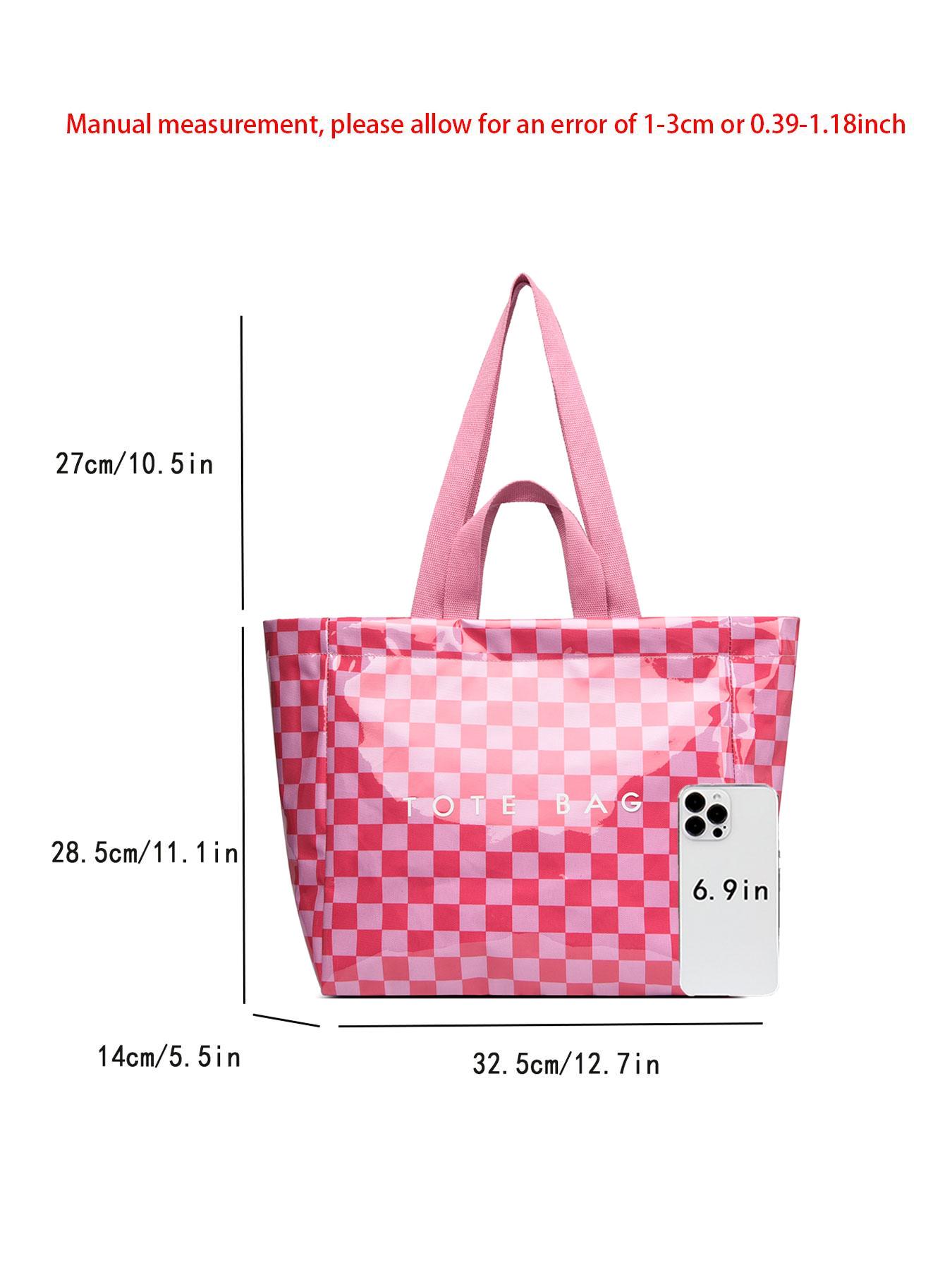 Women's PVC Waterproof Lightweight Tote Bag, Large Capacity Commuter Bag, Durable Design Bag for Daily Use & Travel Essentials, Valentine's Day Gift