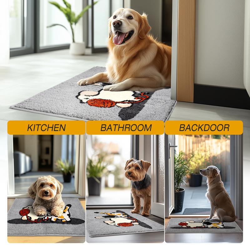 Dono Pet Floor Mats - Super Absorbent Microfiber Dog Door Mats for Dog Paw Stain Prevention,Non-Slip Washable Pet Rugs, Quick Drying Entrance Rugs, Machine Washable, entrance, Grey and Beige,31.5"x19.7" and 35.4"x23.6" outdoor indoor