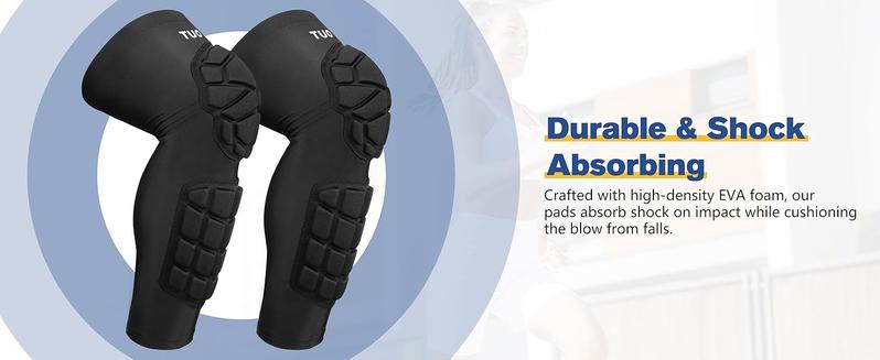 【new year】Padded Knee & Shin Guards Calf Pads Protector Compression Leg Sleeve Knee Brace for Football Basketball Volleyball Soccer Baseball for Youth Adult (1 Pair)