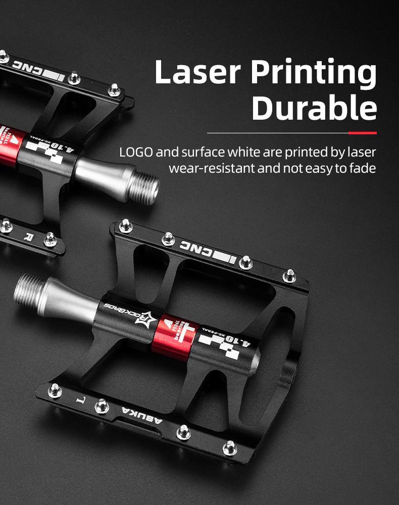 ROCKBROS 4 Bearings Mountain Bike Pedals MTB Padals Platform Flat Bike Pedals Aluminum Alloy 9/16"