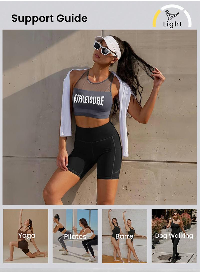 3pcs Women's Super Soft Biker Shorts - High Waist, No See-Through, Stretchy  shorts women Blend, with Pockets, Ideal for Yoga & Running, Assorted Colors, Fitness Apparel | Comfortable Sports Shorts | Stretchy Fabric Gym Leggings Gymclothes