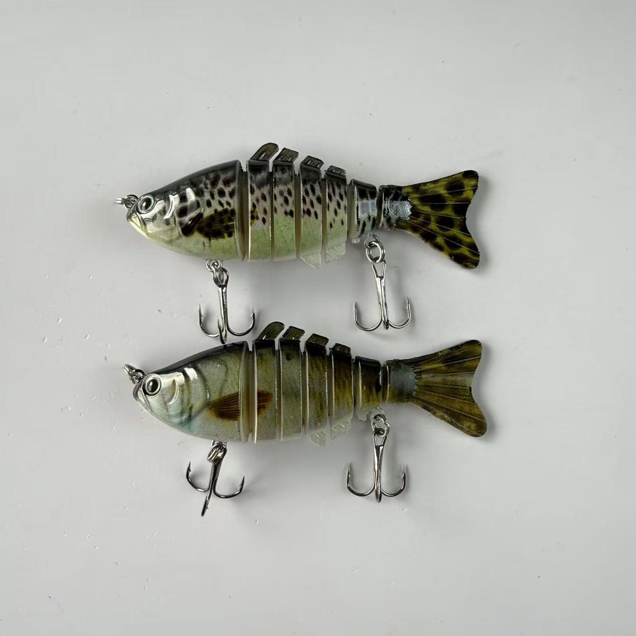 Large brand replica, popular, 2pcs, submerged simulation 7-section fish lure, fake bait, multi section hard bait for fishing, suitable for freshwater and seawater fishing accessories, fishing equipment and supplies