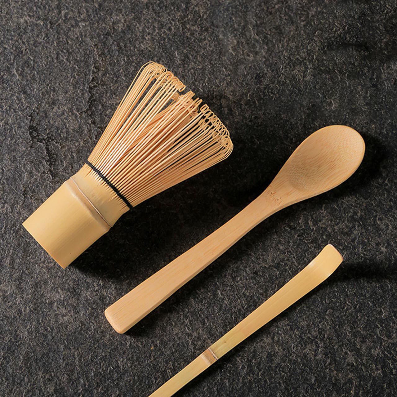 Matcha Tea Making Tool Set, 1 Box Matcha Bowl Spout & Bamboo Whisk & Tea Strainer & Spoon & Sifter & Whisk Holder, Tea Making Tools for Home Kitchen