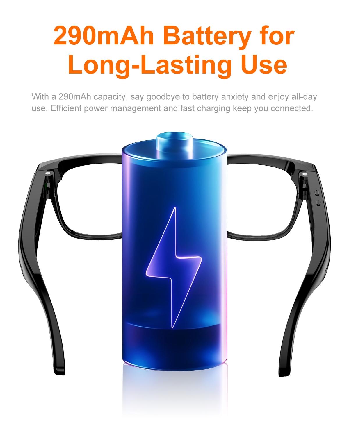 Multifunctional smart glasses, Wireless Glasses, Smart camera glasses 8MP photo and video recording one-touch audio recording AI real-time interpretation Bluetooth stereo calls music listening WiFi image transmission 29mAh battery life replacement lenses