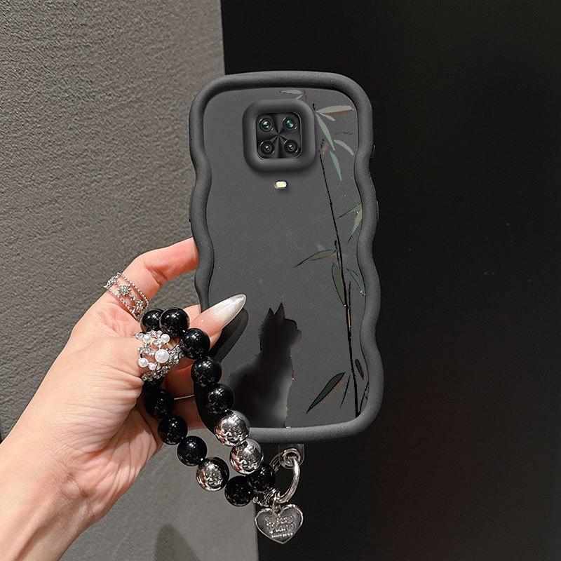 1 Piece Kitten and Bamboo Stylish Suitable For Redmi Note 9 Pro Max Phone Case Cover With Flexible Finish Featuring Anti-Scratch And Lanyard For Fitness