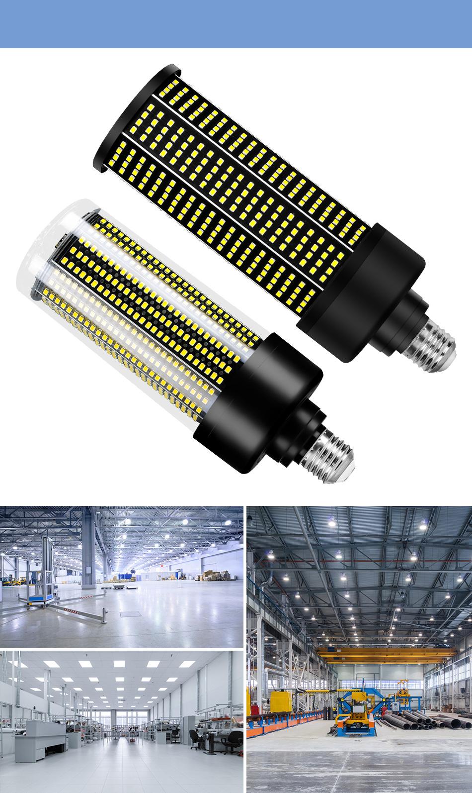 100W E39+E27 LED Corn Light Bulb AC100~277V Warehouse Factory Recessed Ceiling Straight Candle Lamp 80W Daylight 60W Indoor Office Storeroom Basement Parking Lot Garage No Flicker Eye Protection Energy Saving Safety Commercial Lighting Fixture Cool/Warm