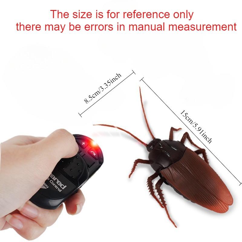 Simulated Remote Control Cockroach (1 Set), Novel and Scary Animal Toy Model, Simulated Sensing Cockroach, Creative Halloween April Fool's Day Mock Gift (Comes with 6 1,5V Button Batteries)
