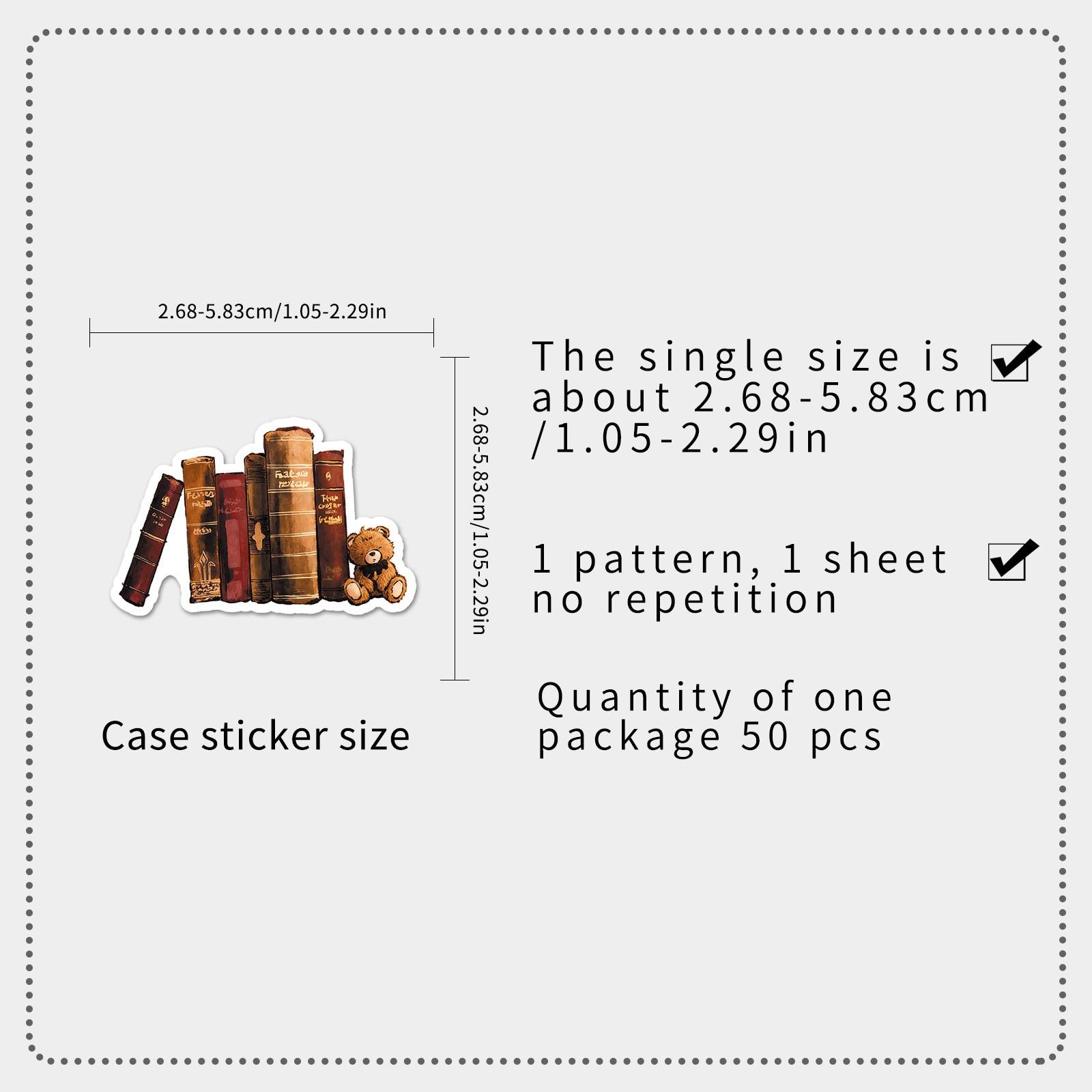 50 Girl Book Stickers, Bookmark Stickers, Waterproof Vinyl Phone Stickers, Mobile Phone Accessory, Kindle Book Lover Accessories, Decoration, for Adults