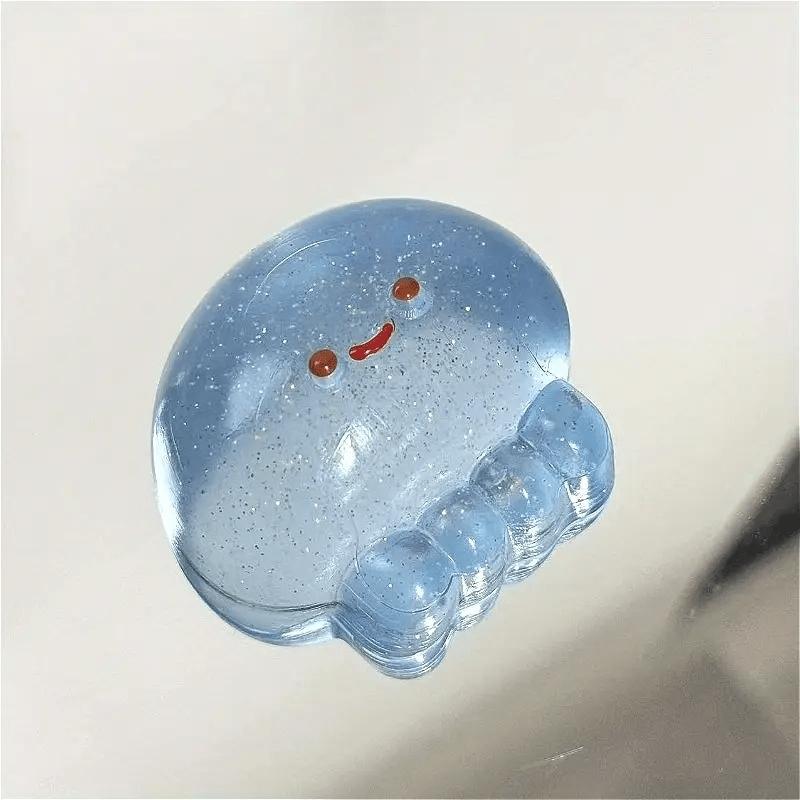 Three-Color Jellyfish Stress Relief Toy, Quick Rebound Feel, Blue Transparent, Relax and Focus, Fun Novelty Squeeze Toy, Office Desk Item, Holiday Birthday Gift