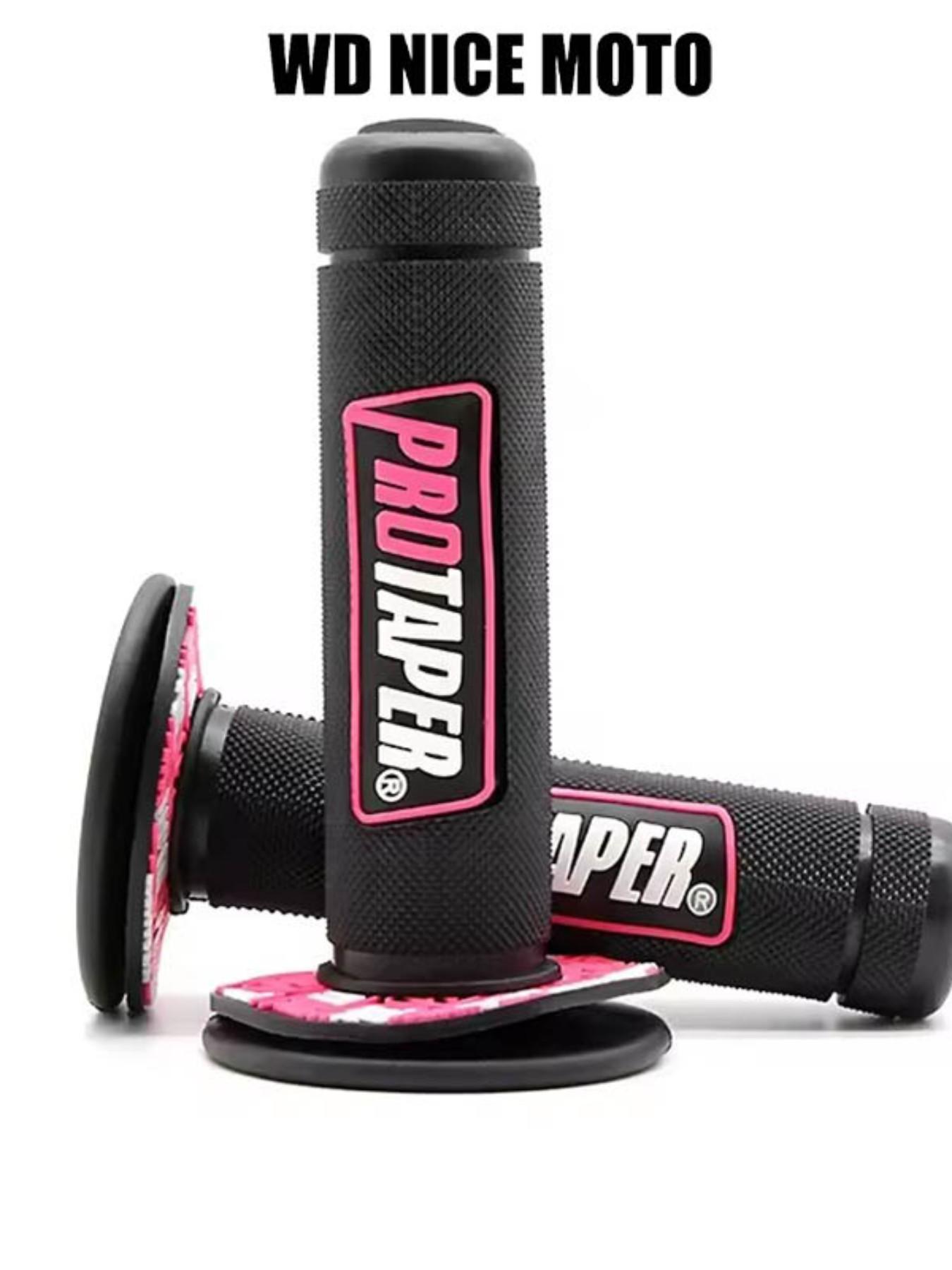 WD Nice Moto Motorcycle Handle Grips, 7/8" 22mm Universal Handlebar Rubber Gel, Comfortable Hand Grip for Motocross & Dirt Bikes