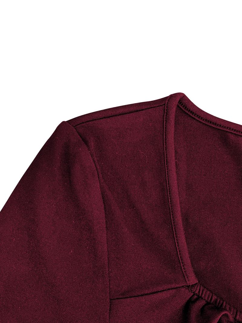 Women's casual V-neck long-sleeved T-shirt with knotted front, a versatile new style, suitable for casual and formal office commuting occasions.