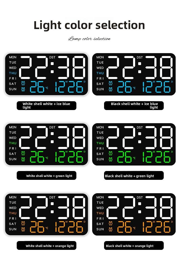 Large Screen Wall Clock, New Frameless Electronic Clock, Multifunctional Standing and Hanging Clock, Digital Display, Temperature, USB and Battery Powered, Digital Clock Decor