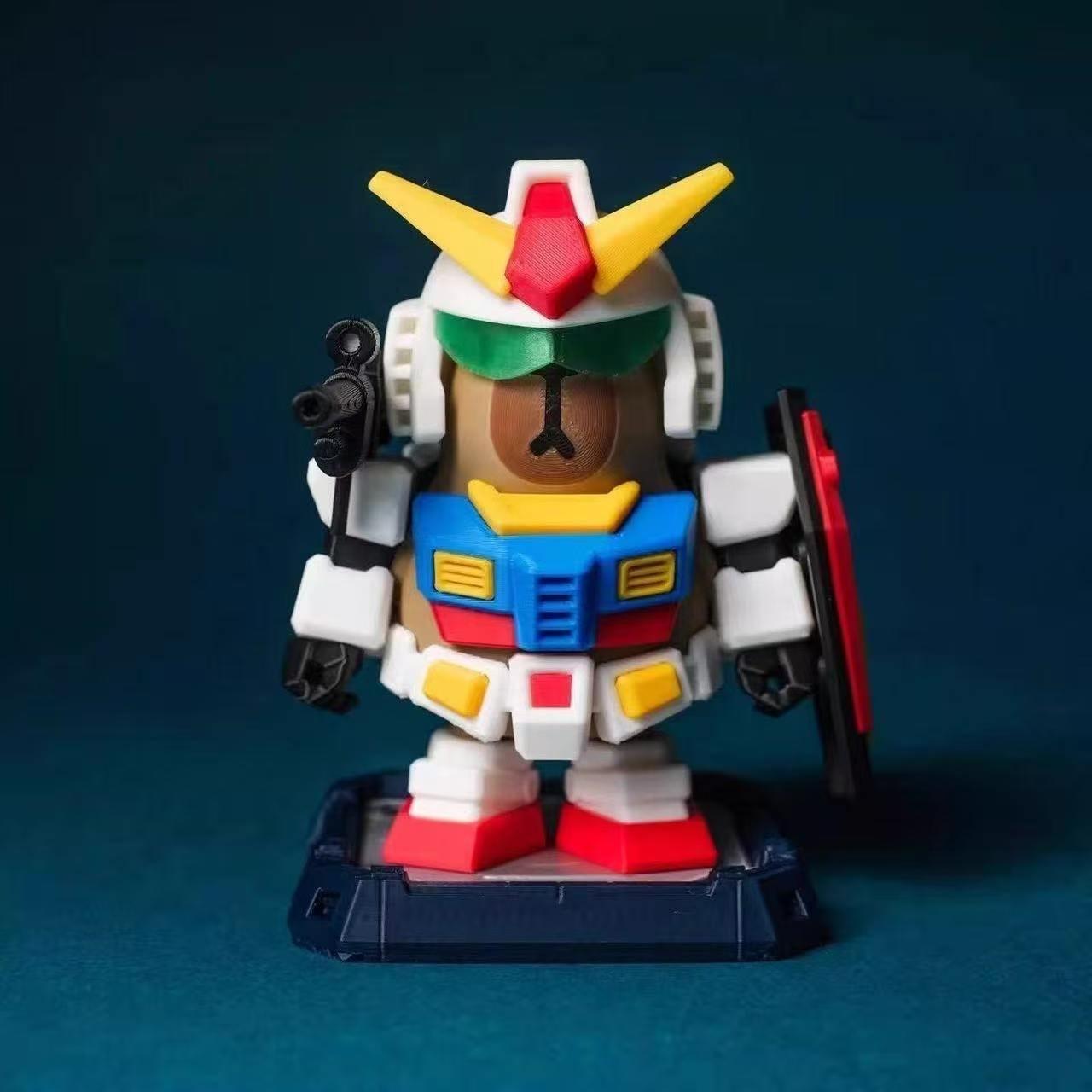 Gundam Magnetic Toy, New Edition Handmade Figure, Capybara Gundam Statue, Collectible Model, Perfect Gift for Fans