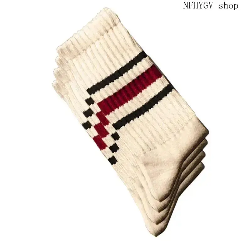 4 Pairs - Red and Black Stripes