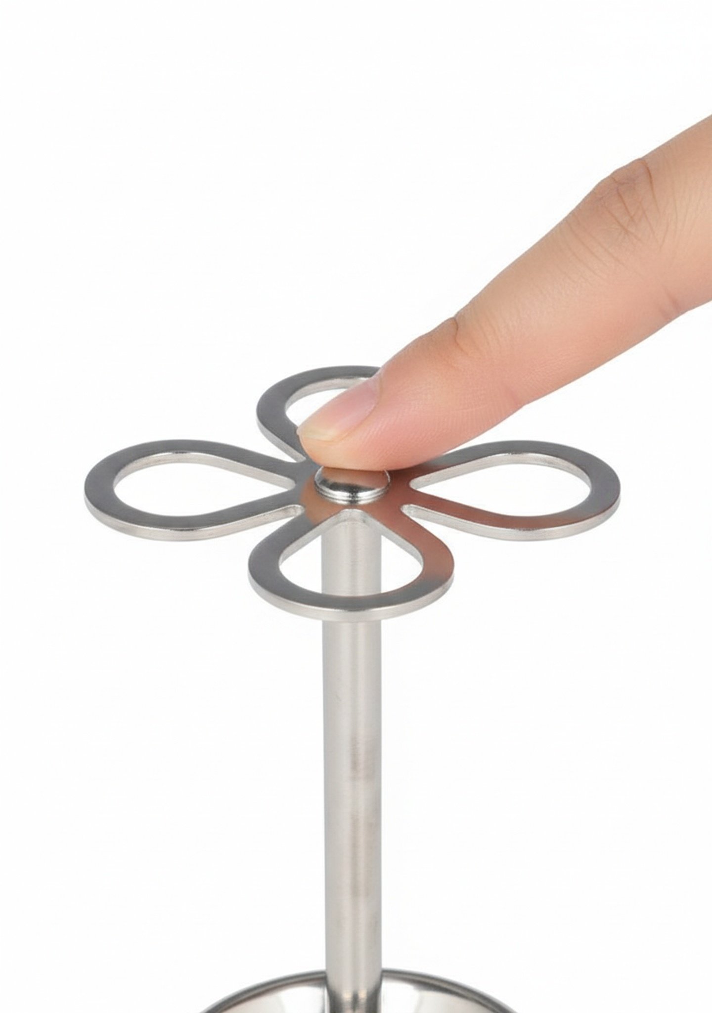 Minimalist Stainless Steel Toothbrush Holder, Four-Leaf Clover Design, Classic Countertop Organizer, Industrial Style Bathroom Accessory