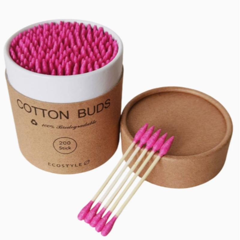 Eco-Friendly Bamboo Cotton Swabs, 200pcs Soft Disposable Dual-Ended, Perfect for Makeup Removal, Ear Cleaning, Nail Art, Handmade Crafts