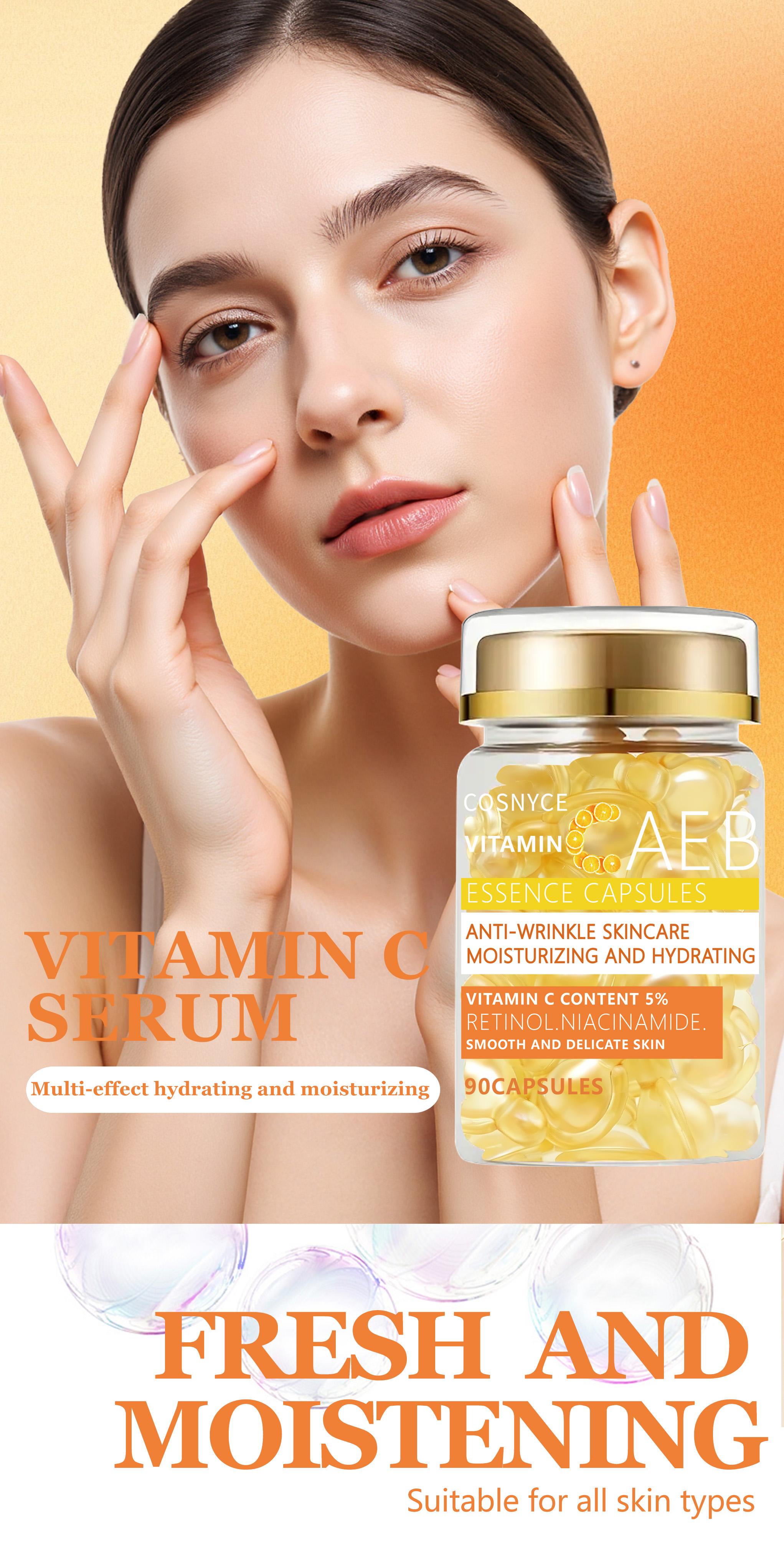 Cosnyce Vitamin C Essence Capsules, Retinol Palmitate Skincare, Youthful Skin Care Formula, Essential Beauty Treatment