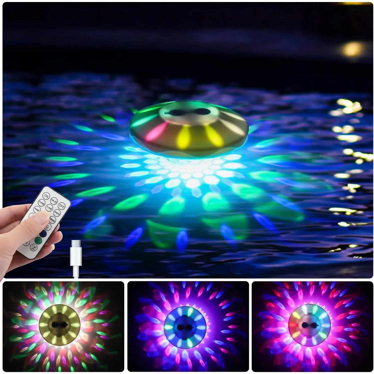 Floating Pool Lights(1 Pack), Rechargeable Pool Lights