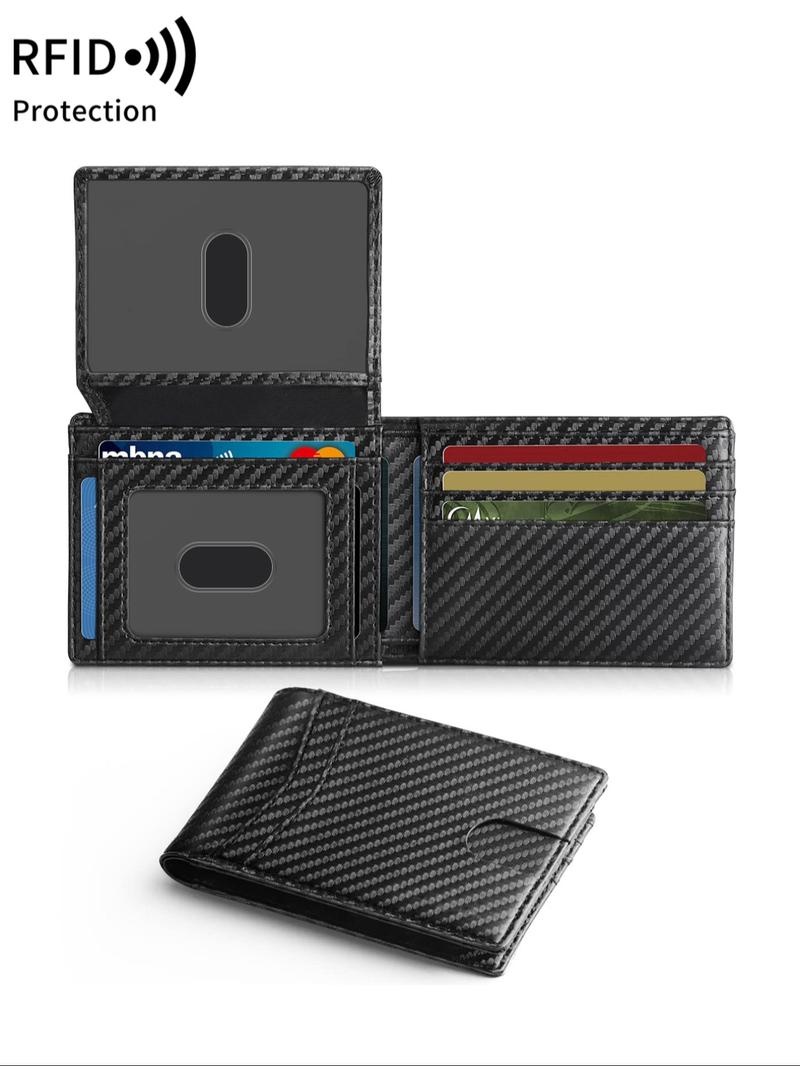 Father's Day Gifts, Men's Business Minimalist Carbon Fiber Card Holder, RFID Blocking Card Holder, Slim Front Pocket Wallet, Portable Wallet for Men