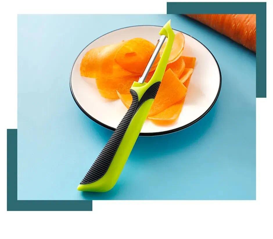 Sharp Durable Stainless Steel Peeler, Multifunctional Manual Fruit Vegetable Cutter, Ergonomic Handle Kitchen Gadget for Potato Apple Carrot Quick Peeling