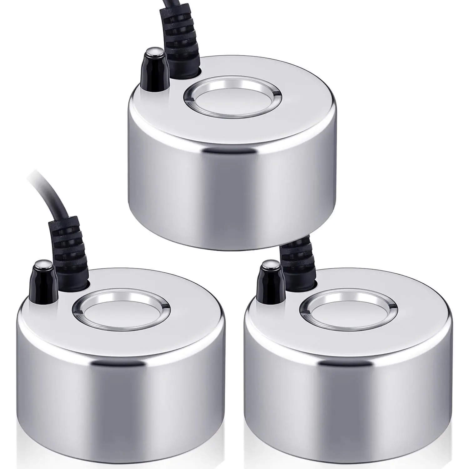 3 Pcs Mist Maker Fogger Small Ultrasonic Fog Machine Fountain Halloween Cauldron Mister Fogger Water Garden Pond Foggers Air Humidifier with 12 LED Light Flashes for Party