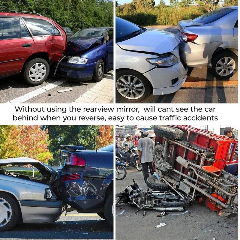 Universal 11.81 Inch Panoramic Convex Rearview Mirror, Fits Cars Suv Trucks, Flip Passenger Side, High-Quality Glass, Anti-Shock Design, Easy Installation