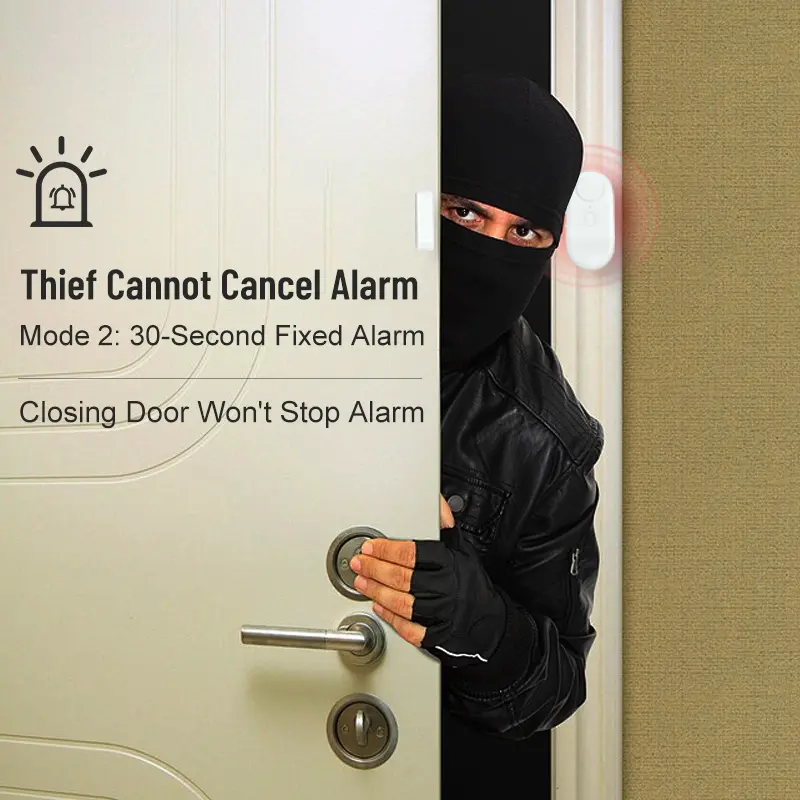 120db Window Alarm System, 6 Modes Security Alert & Doorbell Sound, Magnetic Sensor, Wireless Home Safety Device, Easy Install, Child Protection