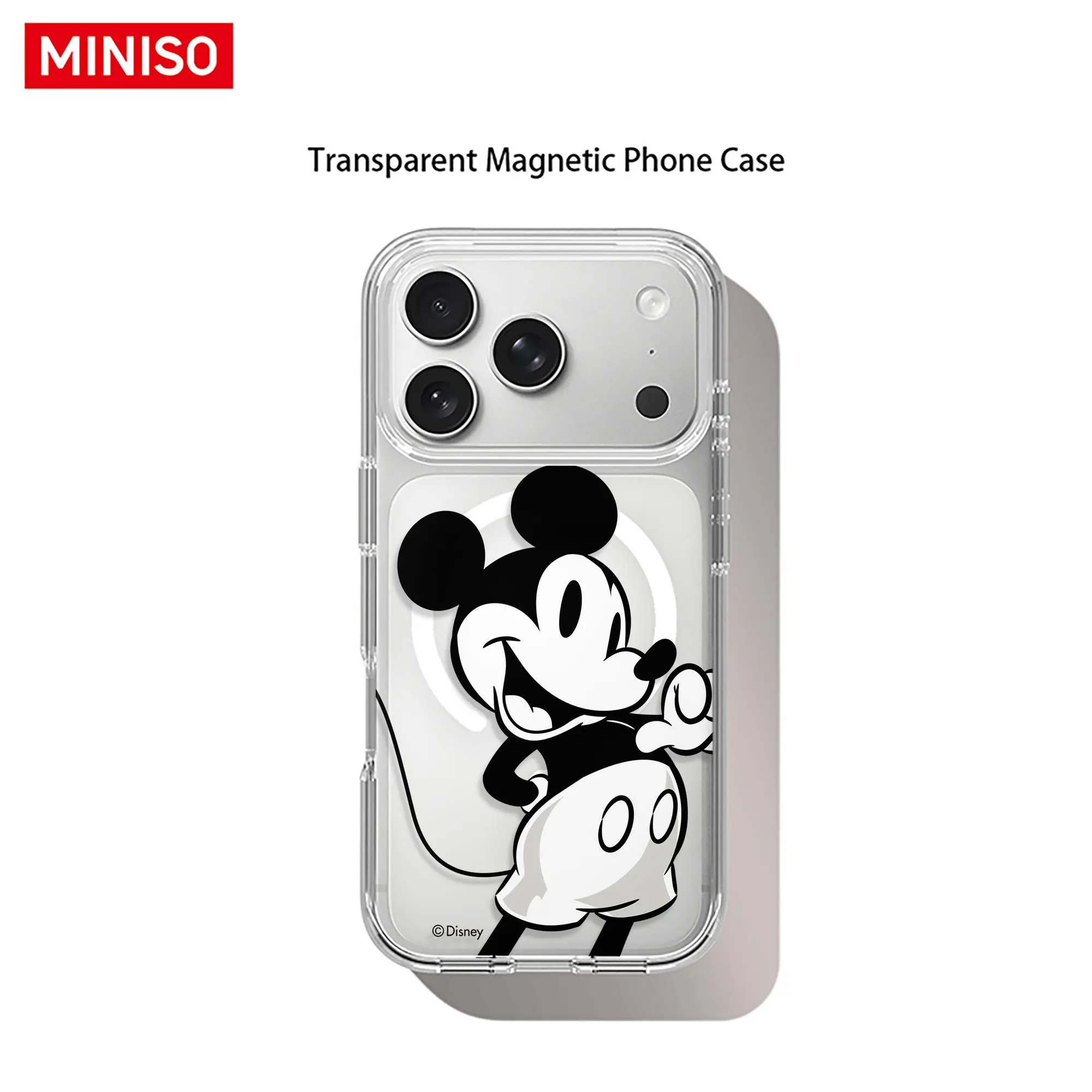 Disney Mickey Mouse Retro Black & White Design Phone Case Transparent Magnetic Shockproof case suitable for iphone 17 Pro Max / 17 Pro / 17 Air / 17/16/15 / 14/13/12 / 11 Series