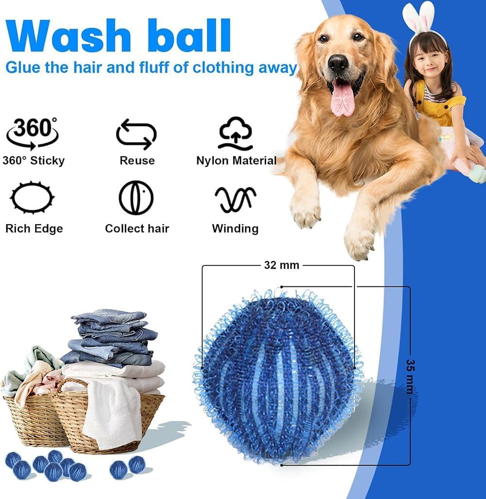 Reusable Natural Wool Dryer Balls Eco Friendly Laundry Balls Remove Pet Hair Fur Debris Alternative to Lint Rollers Sticky Sheets