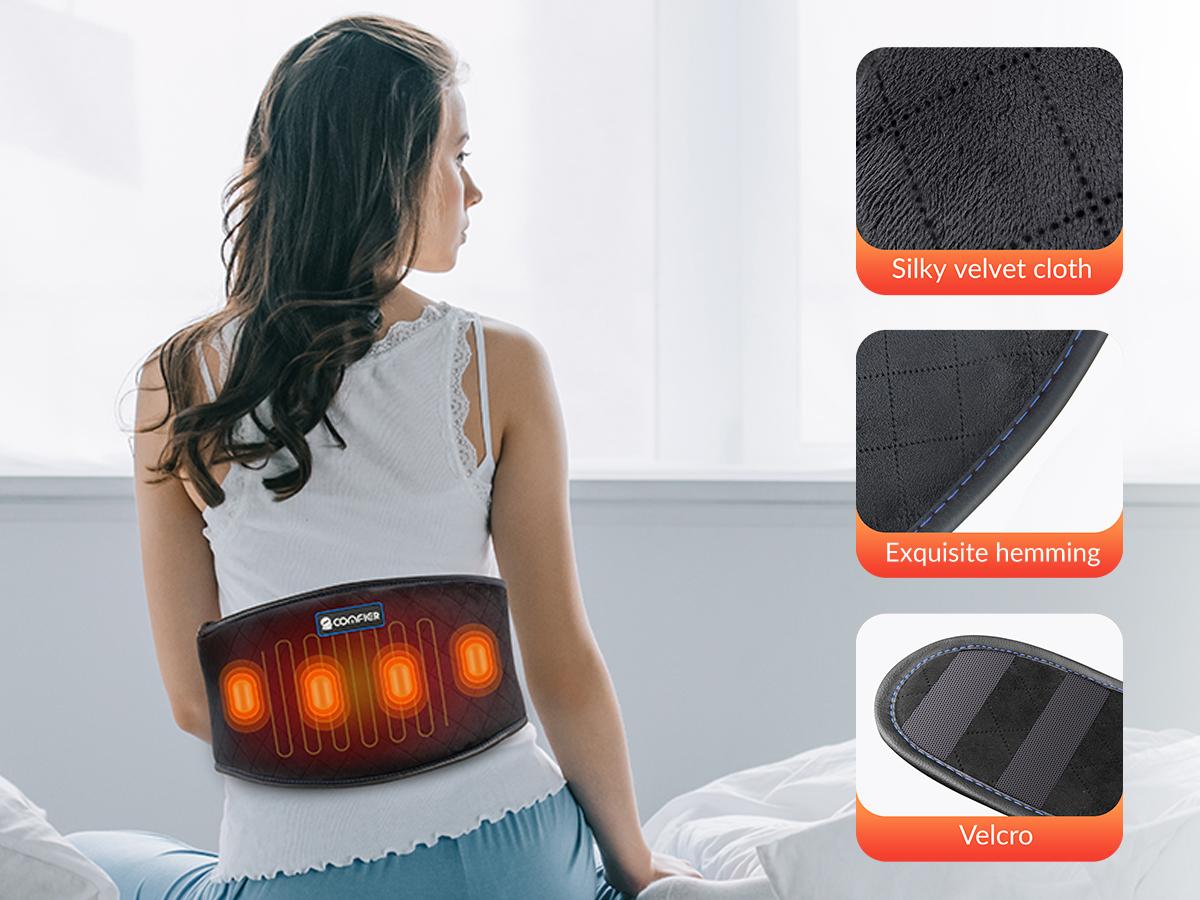 COMFIER Back Massager Heating Pad with Vibrating Massage 3 Modes 2 Intensities 2 Heat Levels for Home Office Relaxation Aid US Plug Gift for Mom Dad