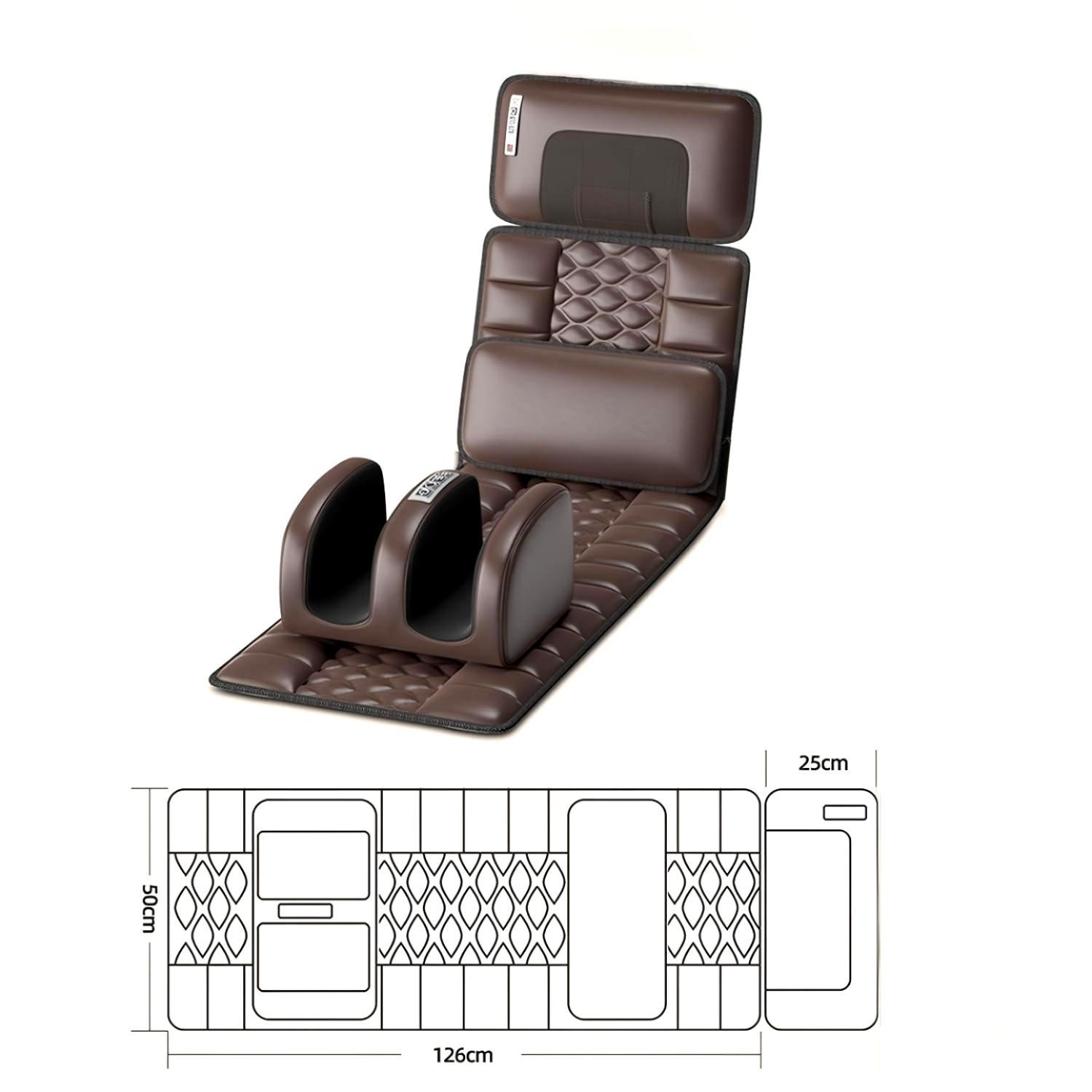 Full Body Massage Mat with Heat Foldable Back Massager for Neck Shoulders Waist Back & Legs Relaxing Massage Pad Best Gift for Birthday & Holidays