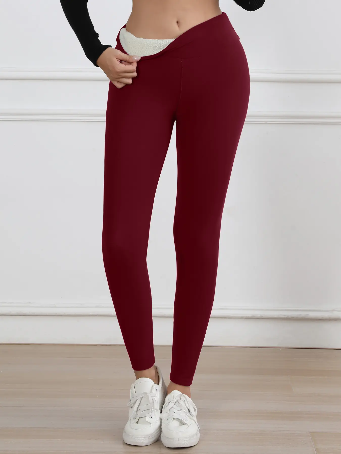 Winter Women's High Waist Sports Tummy Control Leggings, Casual Soft High Stretch Warm Pants, Gym Clothes, Ladies Sportswear for Indoor Outdoor Wear, Leggings for Women，fleece-lined, Tight Sports Pants