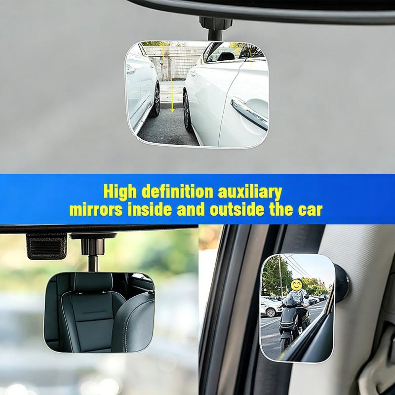 Car Rear View Wide Angle Mirror, 360° Rotating Blind Spot Assistant, Universal High-Definition Convex Blind Spot Expander, Reverse Parking Safety Tool