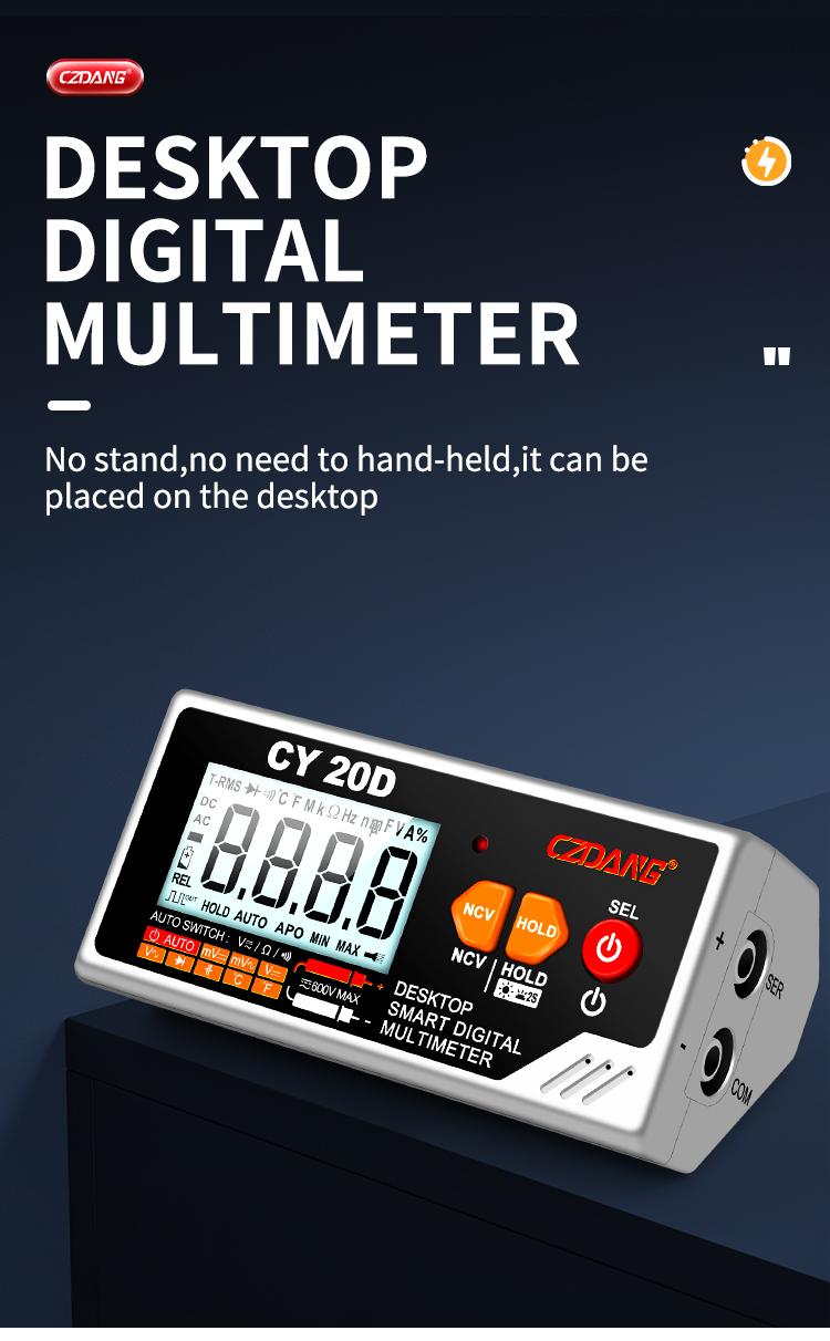 Desktop Digital Multimeter, Voice Function, Electrician Multi Tester, Backlit Bright Screen, Essential Tool for Electrical Work