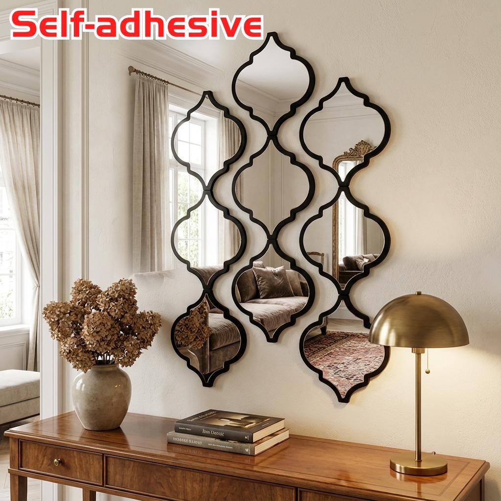 Moroccan Style Art Mirror Set, Classic Design, Wall Mounted Decorative Mirrors for Bathroom Living Room Entryway Home Decoration